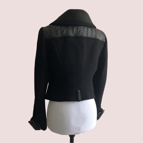 BEBE Wool Leather Cropped Jacket S - Picture 3 of 5